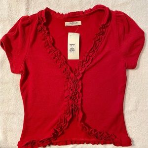 Romy Red Shrug Cardigan NWT sz M